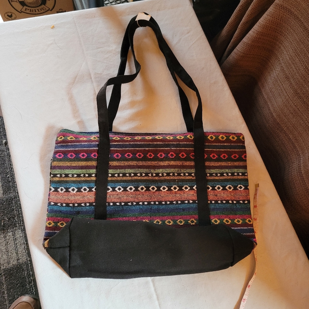 Multicolor Striped Tote Bag